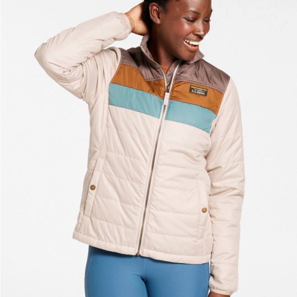L.L. Bean Women's Mountain Classic Puffer Hooded Colorblock Jacket